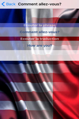 France USA Phrases - Français Anglais Américain Audio Voix screenshot 2