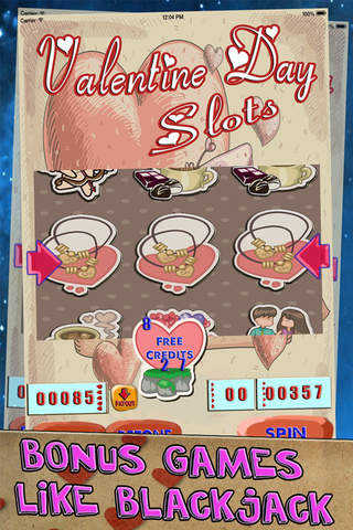 Valentine's Day Slots - Slot Machines of Love & Big Blackjack Card Games FREE screenshot 4