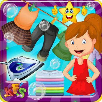 Kids Laundry & Cloth Ironing – Learn to cleanup dirty dresses & clothes in this washing game 遊戲 App LOGO-APP開箱王
