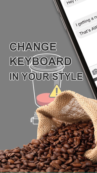 Custom Keyboard Coffee Color : Wallpaper Themes in Love a Cup Cafe Break Collection