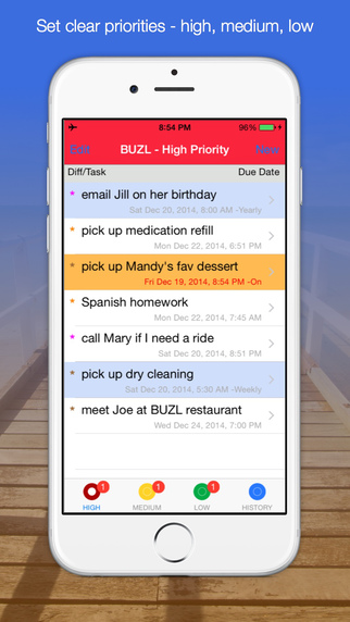 BUZL Free: Priority List Task Actions Reminders