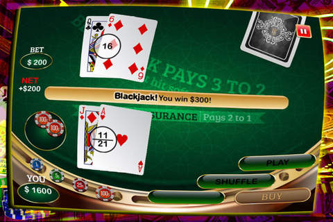 A Hit It Rich BlackJack 21 Jackpot Vegas Party Casino Game screenshot 3