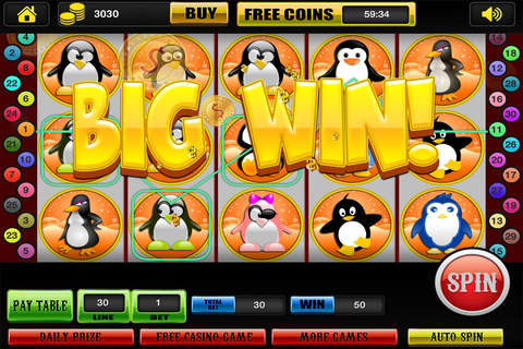 Atlantic Penguins Vacation Slots - Snowy Paradise City Casino Slot Machines Free screenshot 2