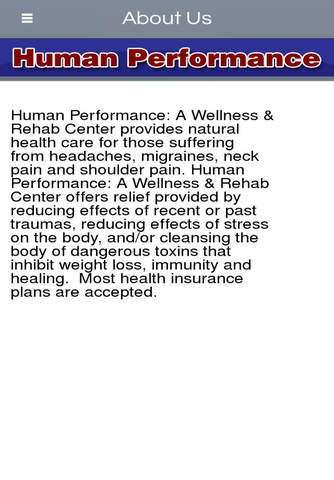 Human Performance: A Wellness & Rehab Center screenshot 2