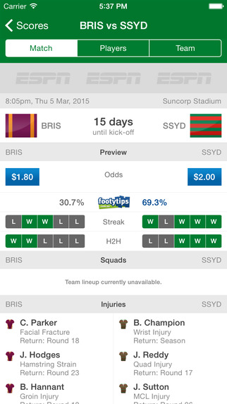 【免費運動App】NRL Live Scores League Now-APP點子