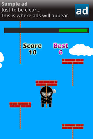 Ninja Kitty Rope Climb screenshot 2