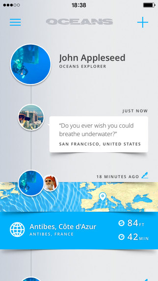 Oceans - a logbook for scuba divers and ocean explorers