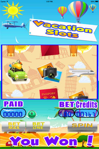 A Paradise Vacation Slots - With Bonus Minigames and Blackjack FREE screenshot 2