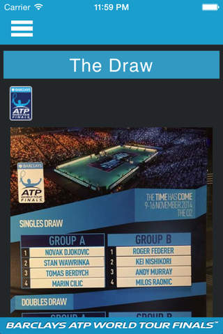 Barclays ATP World Tour Finals screenshot 2