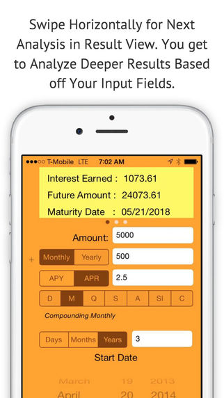 MyInterest 5 Compound Interest Calculator with Periodic Contributions Start Date Custom Compounding 