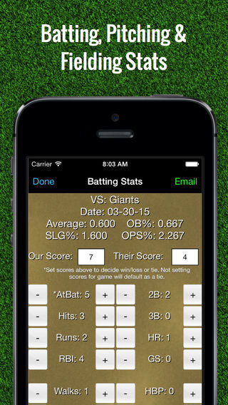 Baseball Stats Tracker Touch