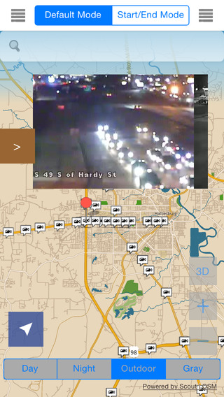 Mississippi Offline Map with Real Time Traffic Cameras