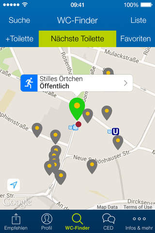 WC-Finder Deutschland – der mobile Toilettenscout! screenshot 2