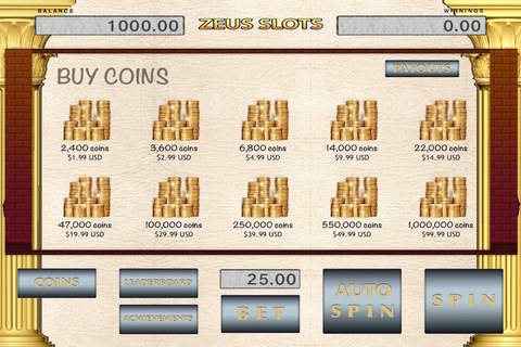 "A+" Zeus Slot Machines Casino of Las Vegas screenshot 4