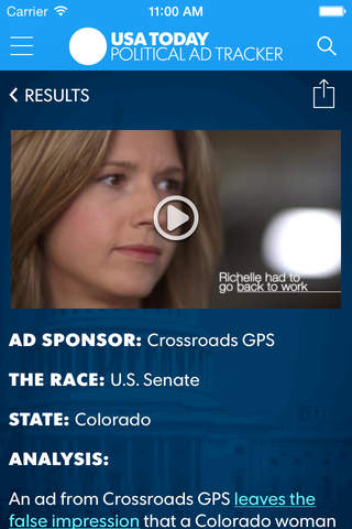 USA TODAY Political Ad Tracker screenshot 2