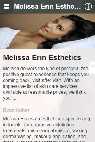 Melissa Erin Esthetics screenshot 2