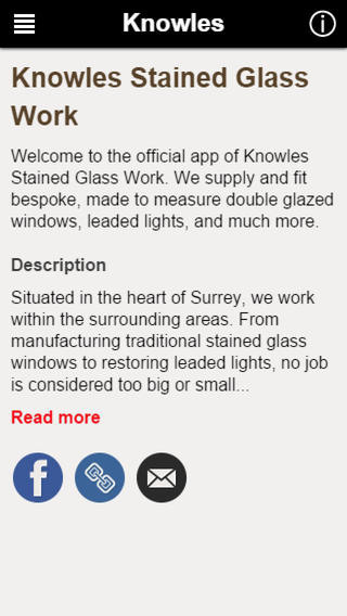 【免費商業App】Knowles Stained Glass Work-APP點子