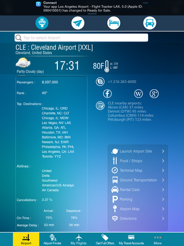 Cleveland Airport Pro (CLE) Flight Tracker Hopkins radar screenshot 4