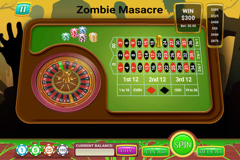 Zombie Massacre Armageddon Roulette - PRO - End Of The World Vegas Casino Game screenshot 2