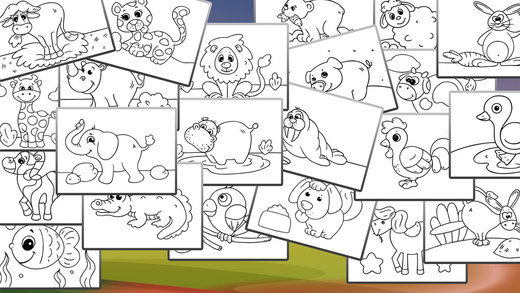 【免費遊戲App】Animals Coloring Book for Kids - 35 drawing pages for preschool children-APP點子