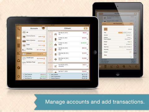 Money Monitor for iPad - Account Budget Bill Checkbook and Cashflow Manager