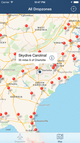 【免費生活App】Dropzones - USPA Dropzone Finder-APP點子