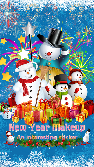 New Year Makeup - Visage Camera to Place Holiday Stickers onto Face Photos
