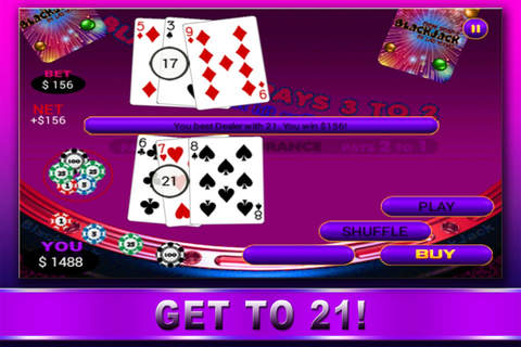 Aaah! 21 New Years Blackjack -  myVegas Las Vegas Casino Pro screenshot 2
