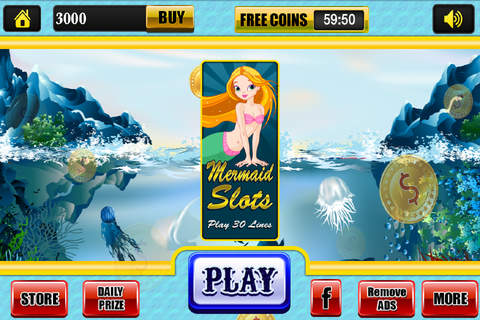 Slots of Magic-al Mermaids Video Casino Slot Machine HD Games Free screenshot 4