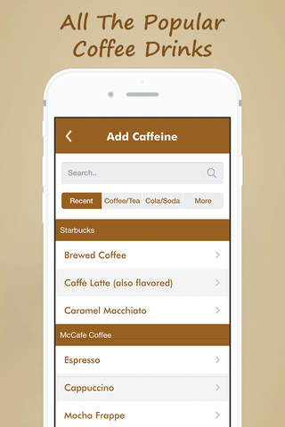 Coffee Tracker - Track caffeine for better sleep and good health for iOS8 screenshot 4
