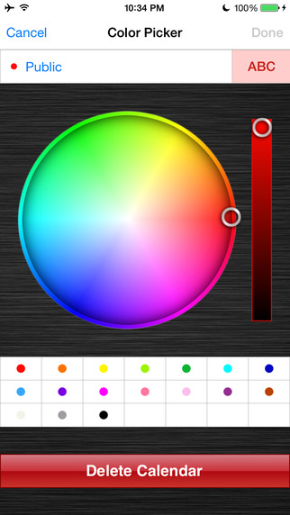 Calendar Color Picker