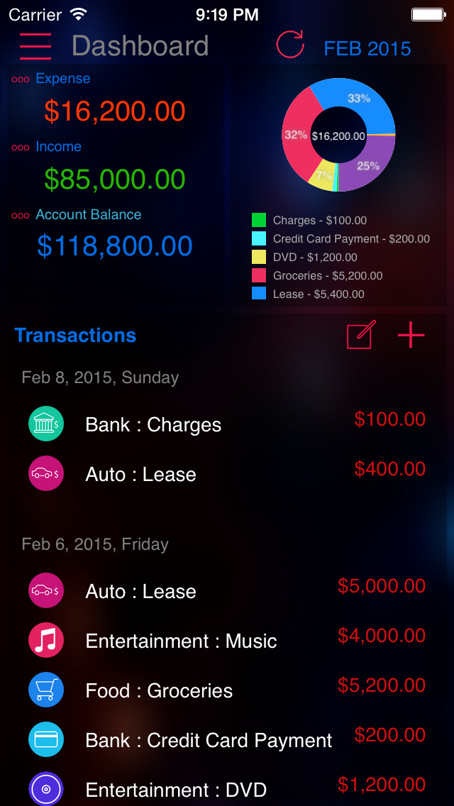 expense tracker : manager for home budget, accounts and expense