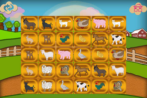 Animals Preschool Learning Experience At The Farm Memory Match Flash Cards Game screenshot 4