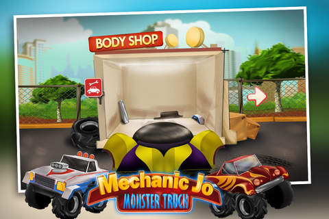 Mechanic Jo Monster Truck Mania - Repair, Wash & Makeover your Crazy Monster Trucks in Trucker Garage for all Super Boys & Girls screenshot 3