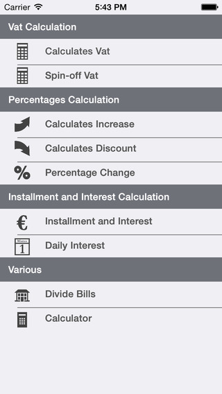 Commercial Calculator: Tax - Vat- Spin off- discounts- installments - interests - loan