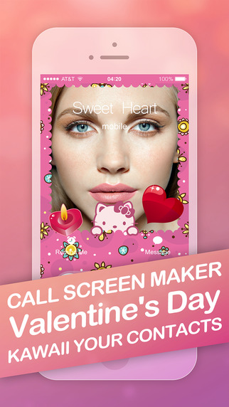 【免費社交App】Call Screen Maker Pro - Pink Valentine's Day Special for iOS 8-APP點子