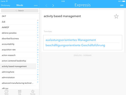 【免費商業App】Expressis Dictionary – English-German Dictionary of Management Terms. Expressis Dictionary – Deutsch-Englisch Wörterbuch der Management Begriffe-APP點子