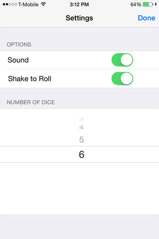 Dice Roller - six dice screenshot 2