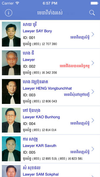 Directory of Lawyers In Cambodia