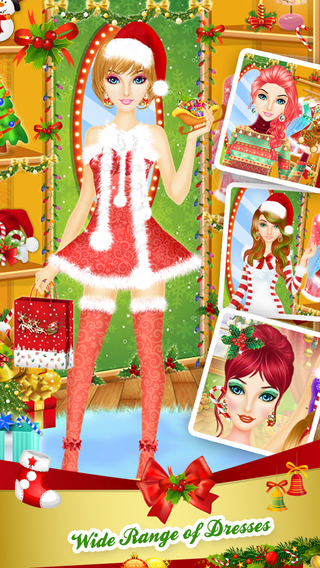 【免費遊戲App】Christmas Salon - XMas Santa Girl Makeup and Dress up Game in Real 3D Winter Snowfall-APP點子