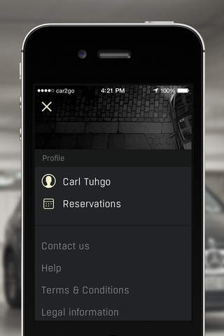 car2go black screenshot 2