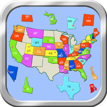 A Puzzle Map Of USA LOGO-APP點子