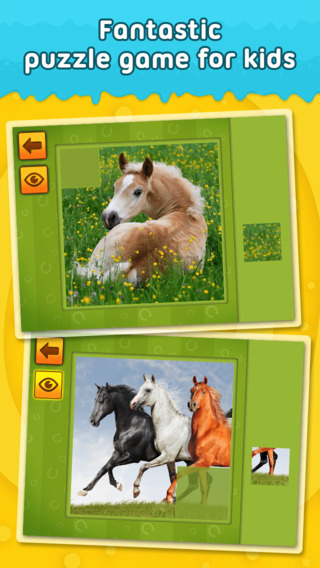 Cute Ponies and Beautiful Horses - puzzle game for little girls and preschool kids - Free