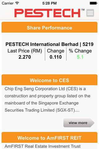 PESTECH Investor Relations screenshot 3