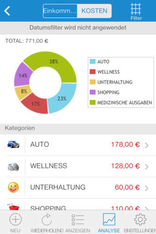 DORADO - Income/outgoing balances + iCloud Sync screenshot 2
