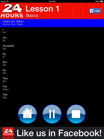 【免費教育App】In 24 Hours Learn to Speak German (Deutsch)-APP點子