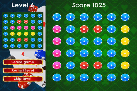 Mental Chips - HD - FREE - Shift Rows And Match Poker Chips Puzzle Game screenshot 3