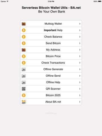 PRO Serverless Bitcoin Wallet for iPad - BA.net