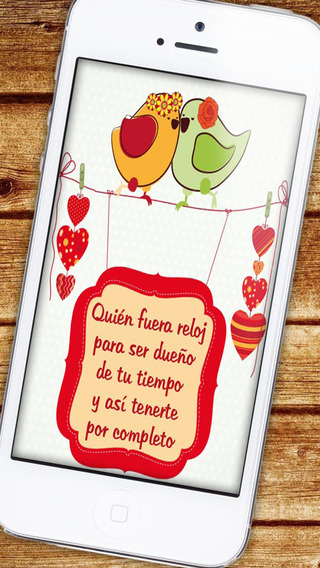 Cards of love and romantic phrases