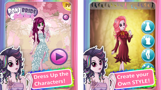 Pony Equestria Bride Wedding Prom party Dress Up free for girls